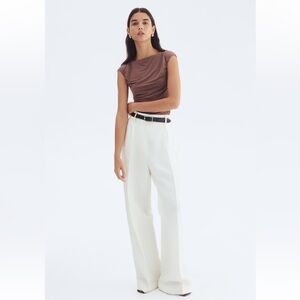 DRAPED CAP-SLEEVED TOP